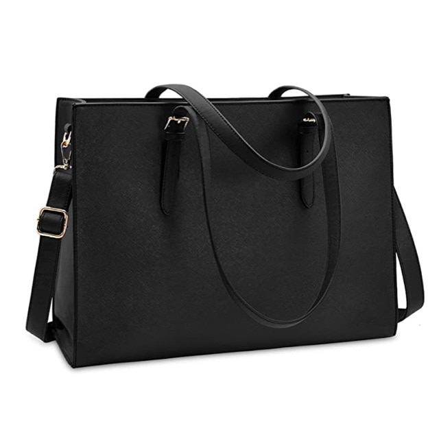 Womens Designer Black Large Tote Bag for Laptop Travel Shoulder School  Handbag