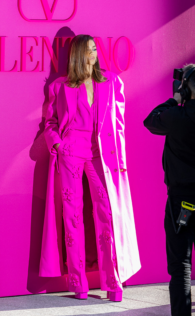 Zendaya Is Pretty in Pink Valentino at Fashion Week - E! Online