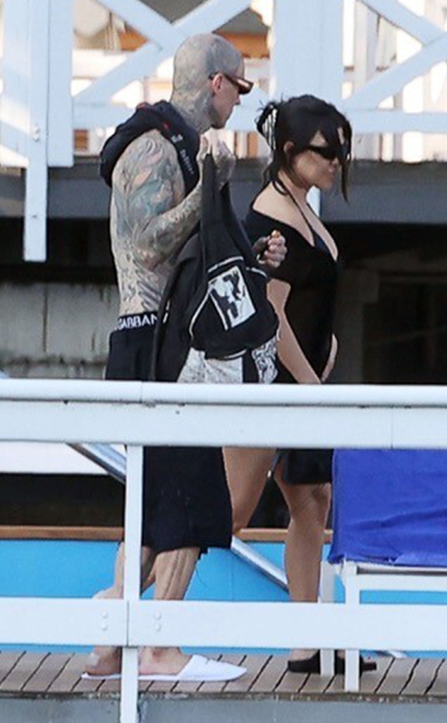 Kourtney Kardashian gives Travis Barker an eyeful as she bares all in thong  bikini then straddles him on sexy yacht trip