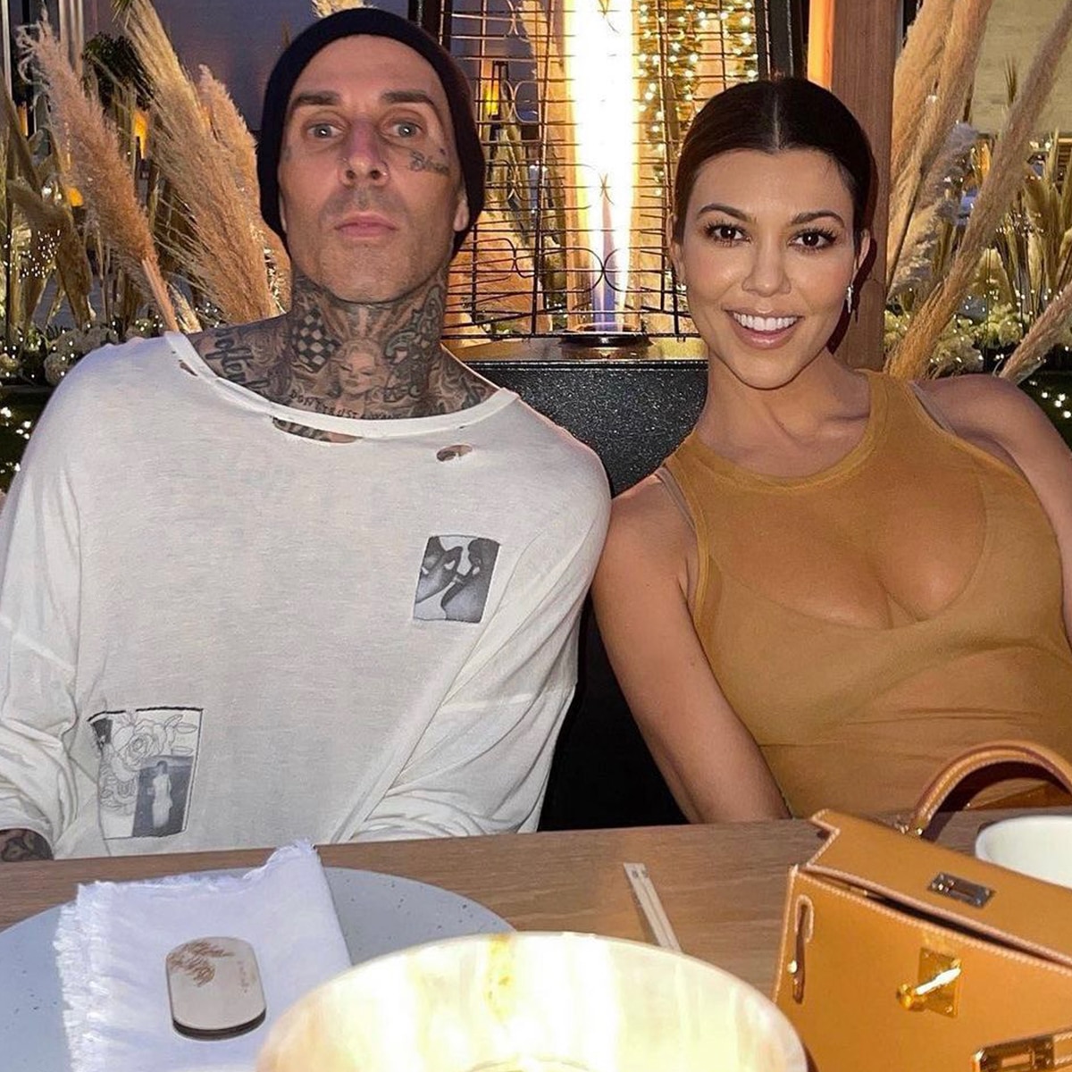 Travis Barker, Kourtney Kardashian, Kim Kardashian Instagram