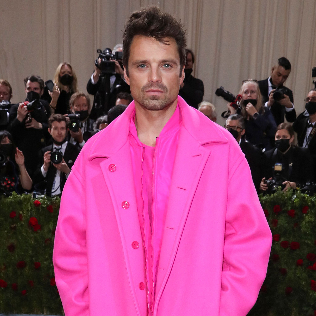 Sebastian Stan Ditches Tommy Lee For Incredible Hot Pink Met Gala Look