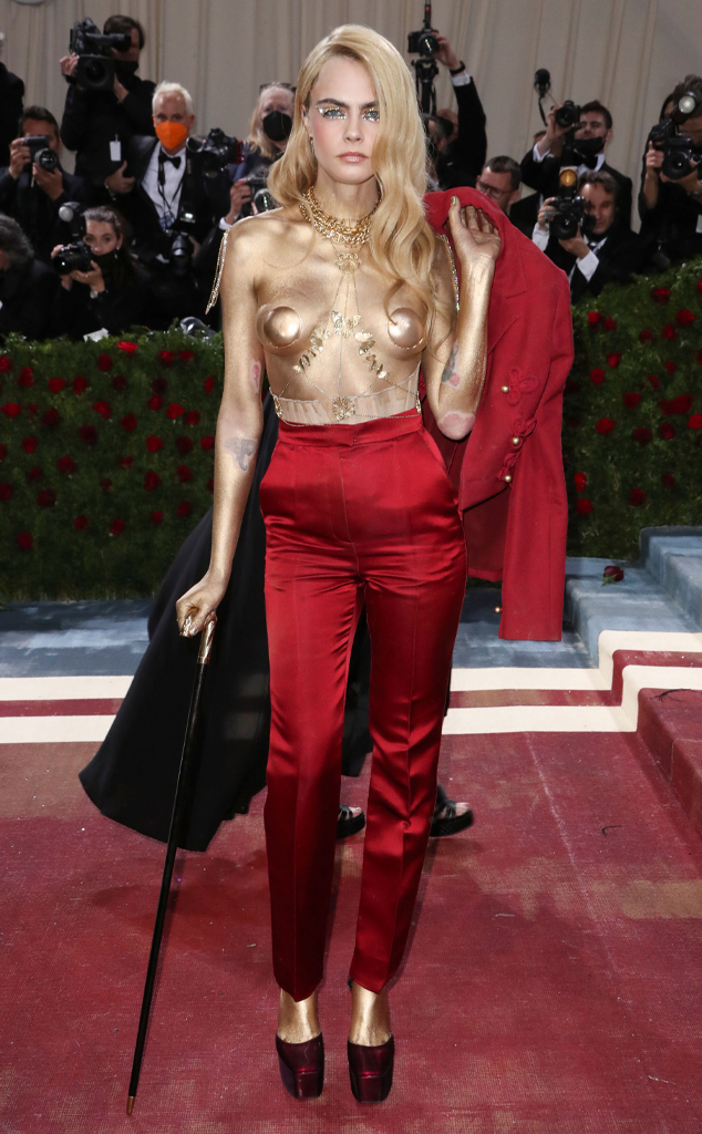 Cara Delevingne Is Jaw-Dropping In a Topless 2022 Met Gala Look - E! Online