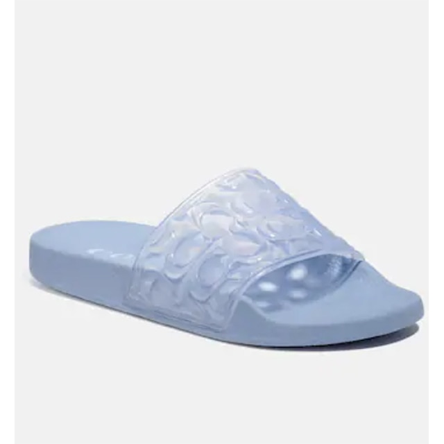 coach light blue sandals