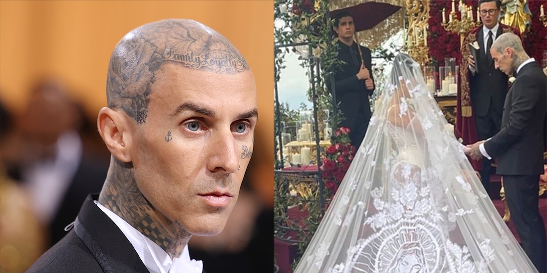 See How Kourtney Kardashian Incorporated Travis Barker's Head Tattoos Into Her Wedding Veil - E! Online.jpg