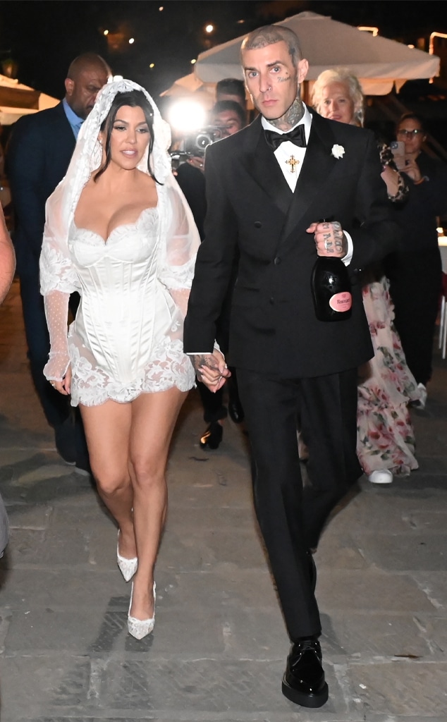 Bridal Gown Kourtney Kardashian Lace Shorts Kardashian Wedding Dresses, From Kourtney And Travis Barker's Bridal Gown Kourtney Kardashian Lace Shorts Kardashian Wedding Dresses, From Kourtney And Travis Barker's