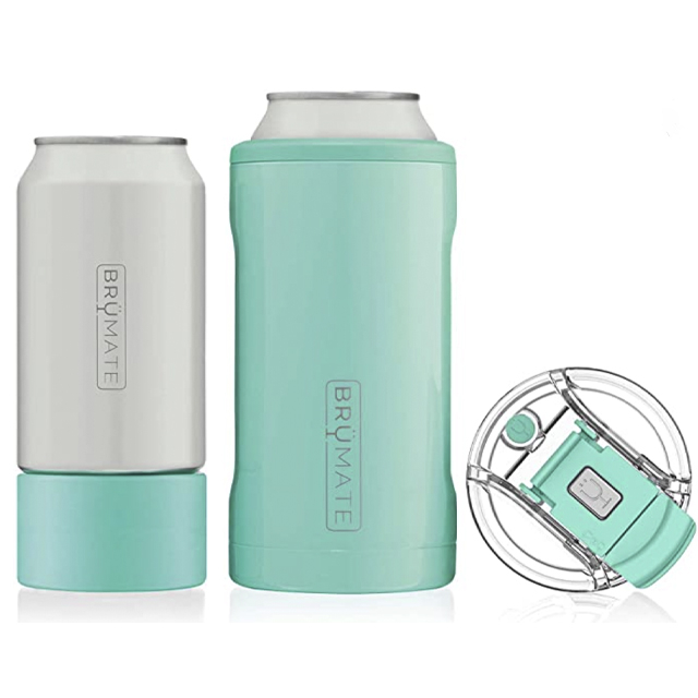 BruMate Matte Gray Stainless Steel 3-in-1 Can Cooler, 12/16 oz.