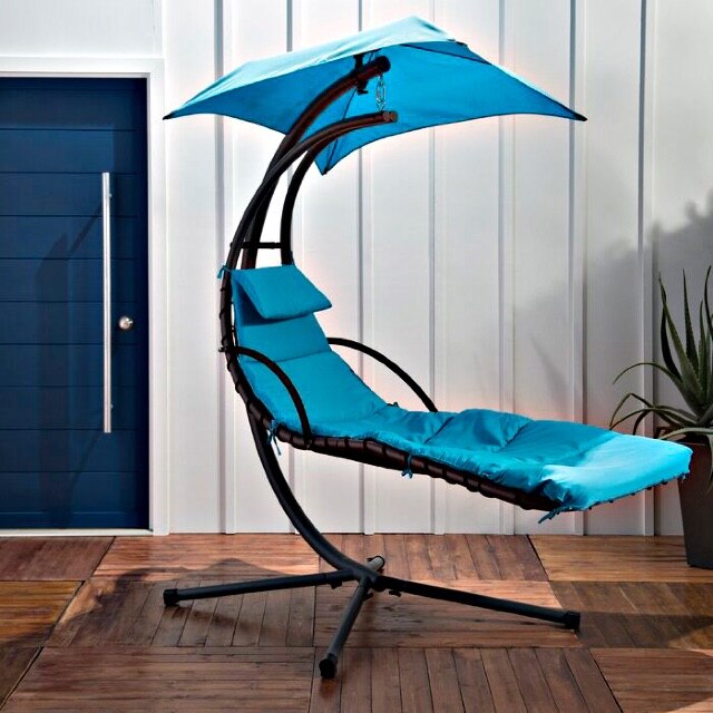 macie hanging chaise lounger with stand