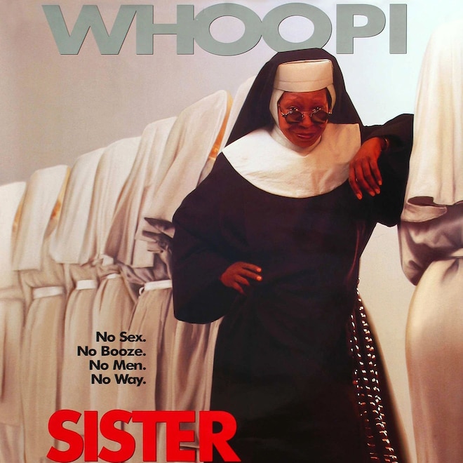 Sister Act 30th anniversary, Sister Act poster with Whoopi in the red heels
