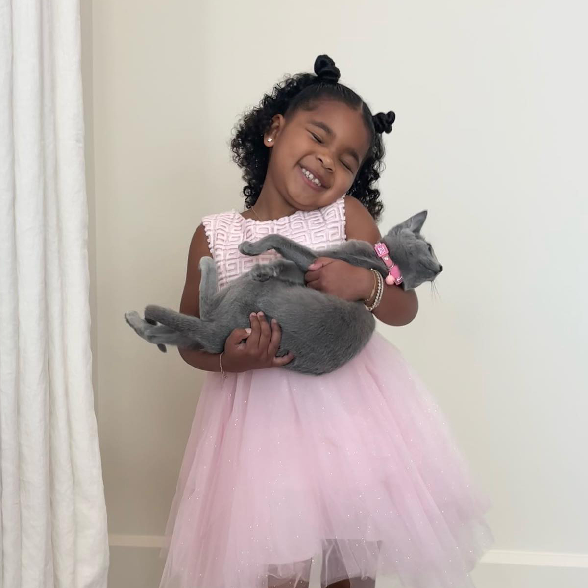 Khloé Kardashian's Daughter True Models All Pink Outfit: Photos