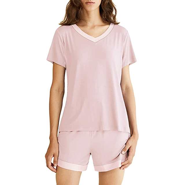 Women's Cooling Pajama Set - Short Sleeve Top and Crop Pants