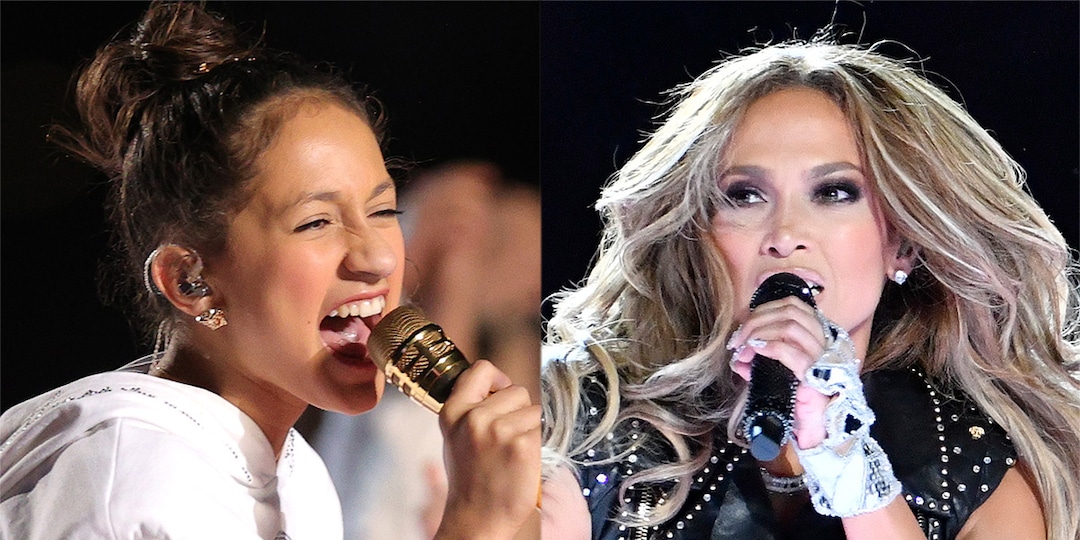 Let’s Get Loud for Jennifer Lopez and 14-Year-Old Emme’s Performance at L.A. Dodgers Foundation Gala - E! Online.jpg