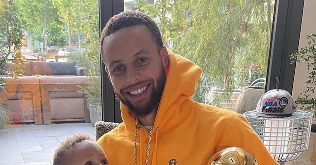 Stephen Curry's Son Cuddles Up to Dad as They Celebrate His NBA Finals Win thumbnail