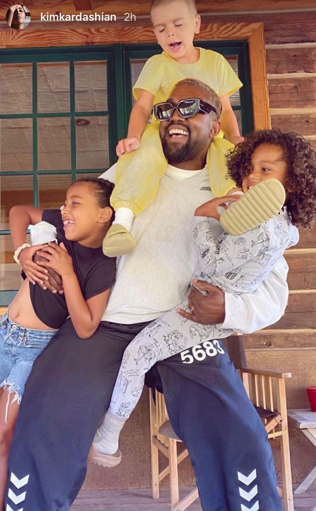 Kanye West family man with children