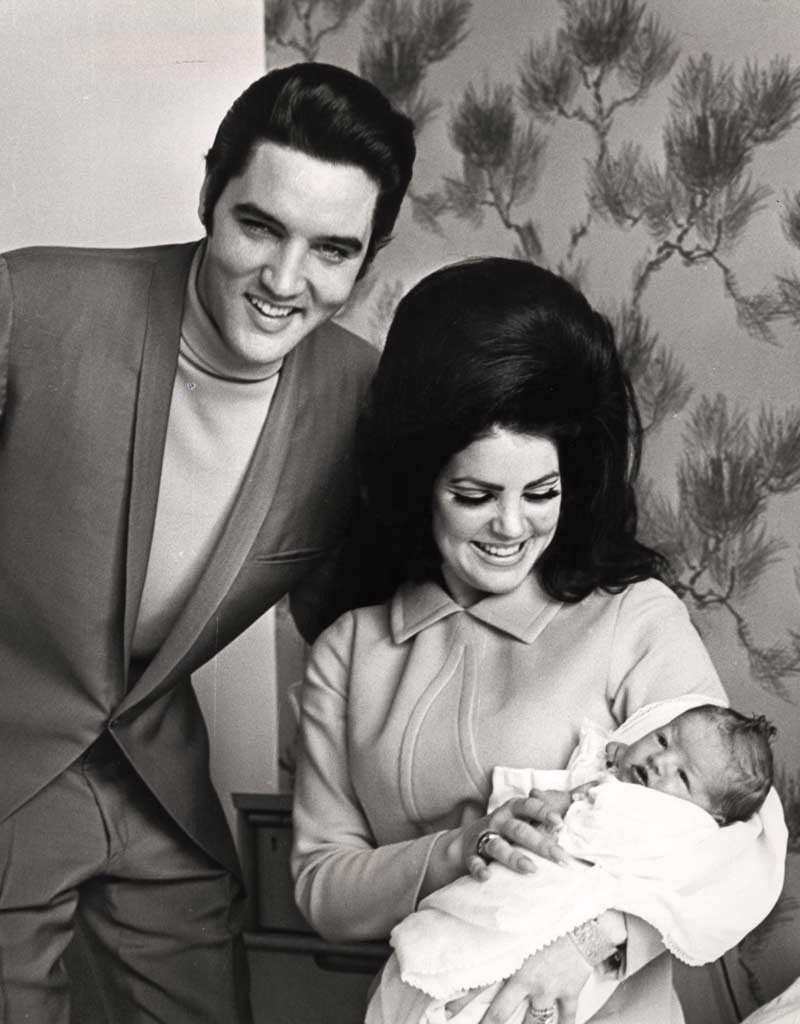 Elvis Presley, Priscilla Presley, Lisa Marie Presley, 1968