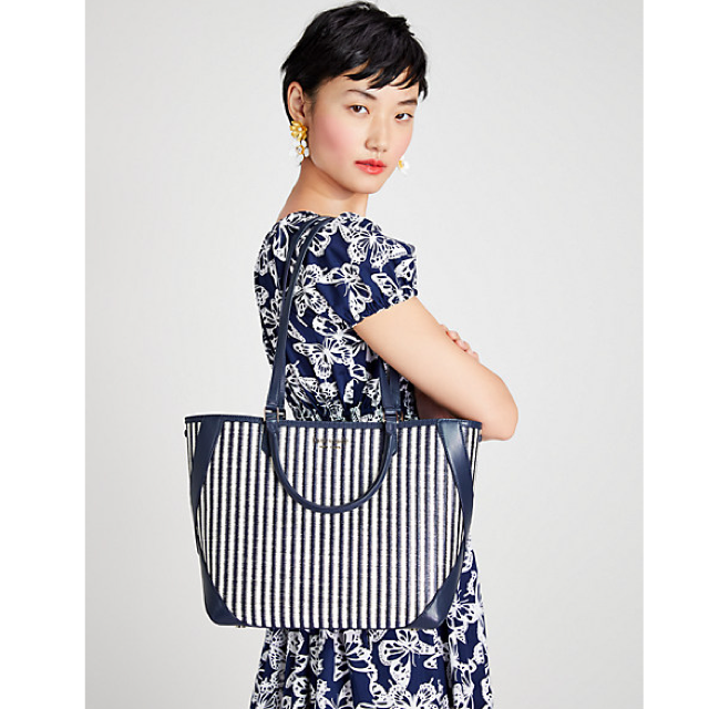 額装品/Canvas Of Blue（ケイト フィリップ） Kate Spade New York Women's Market Stripe Medium Tote Bag