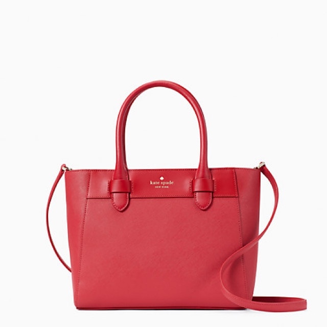 Kate Spade - Red Pebbled Leather Carryall w/ Chain Handles – Current  Boutique