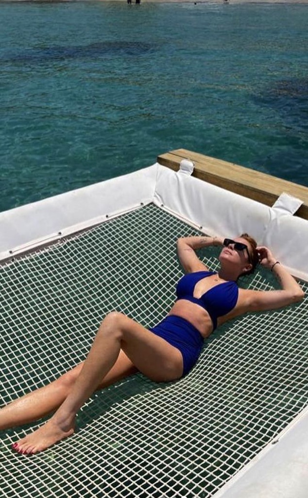 Lindsay Lohan Looks Totally Grool in Blue Bikini on Post Wedding Trip