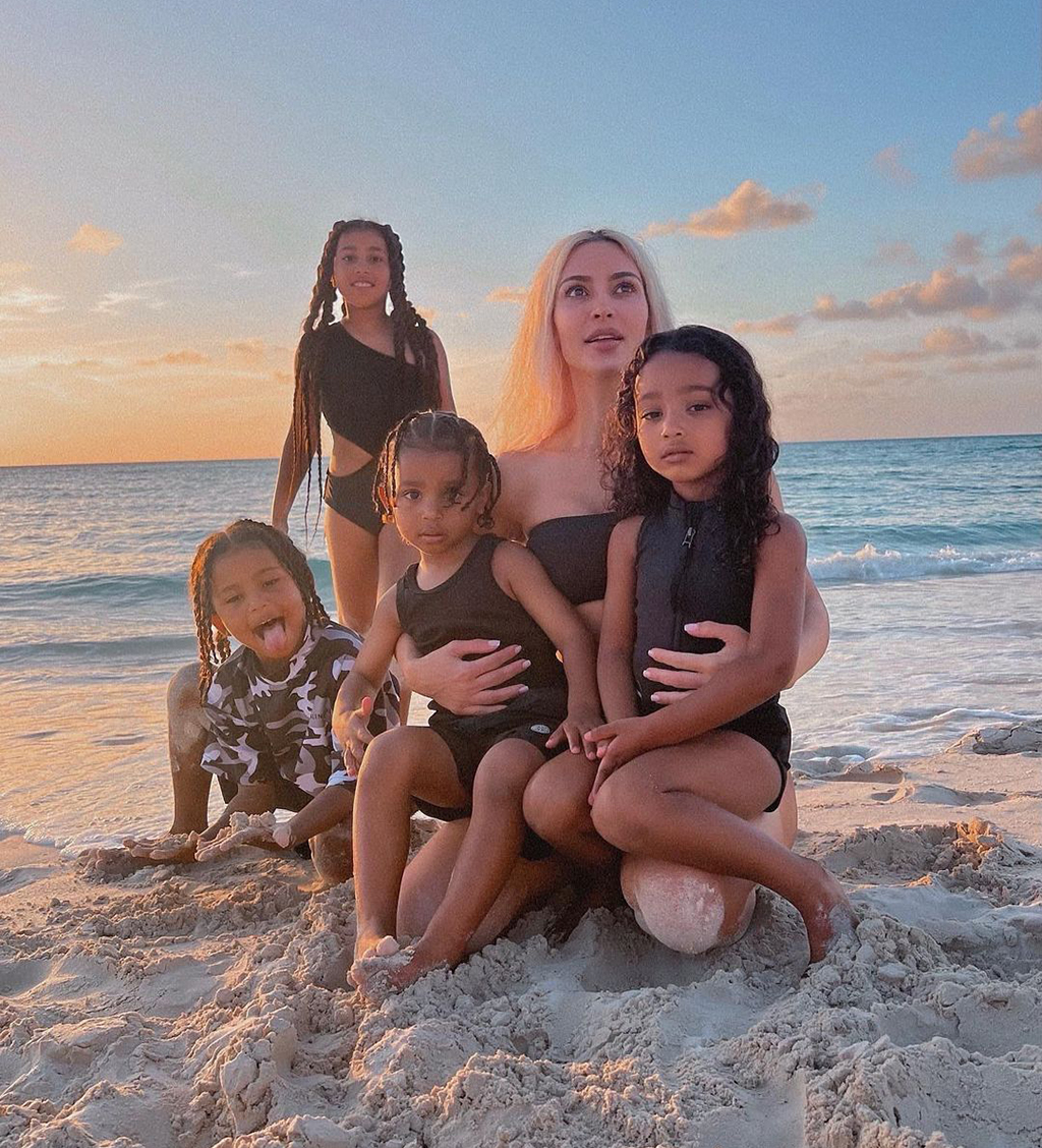 Kim Kardashian Poses with All 4 of Her Children
