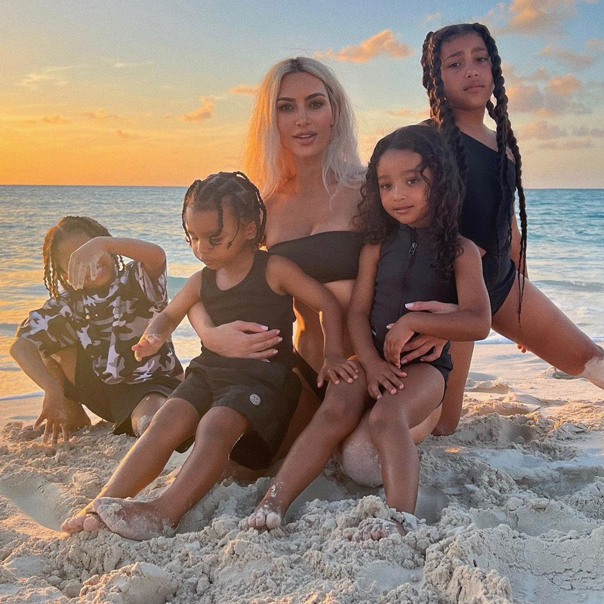 Kim Kardashian Poses with All 4 of Her Children