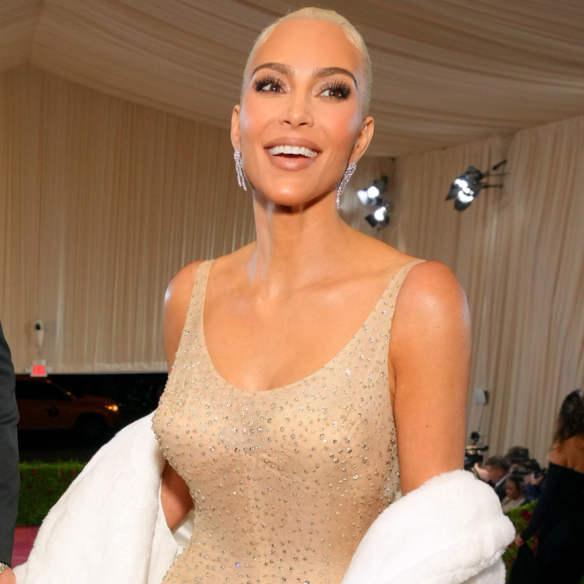 Kim Kardashian Rocks Highlighter Green Hair and Metallic Mini-Dress in  Miami