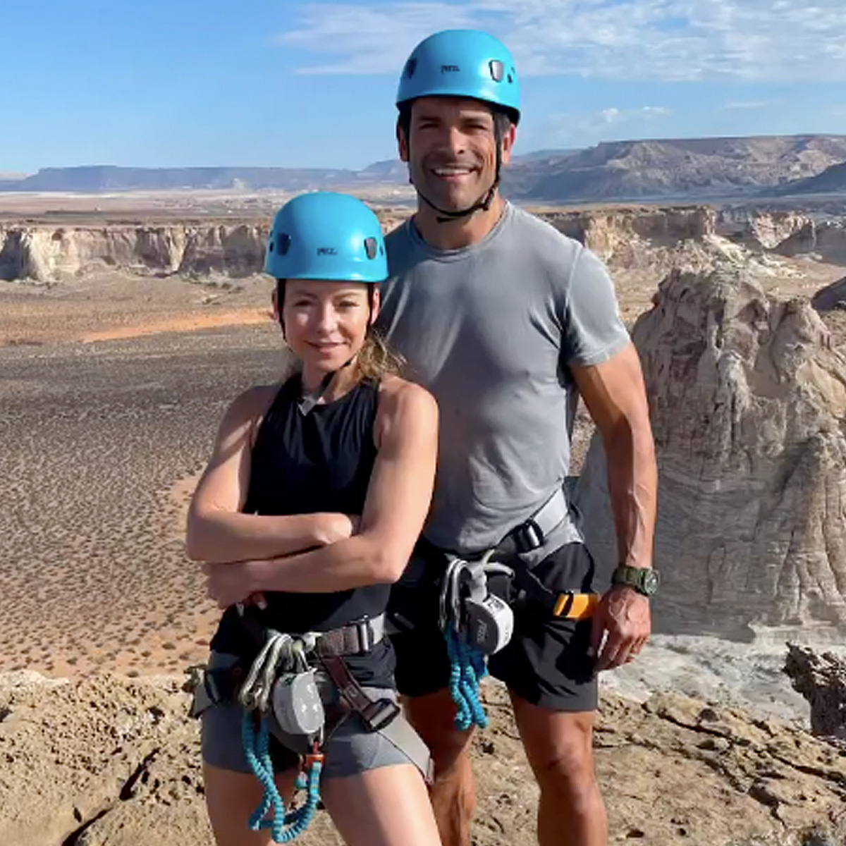 Photos from Kelly Ripa and Mark Consuelos' Go Rock Climbing As "Couples