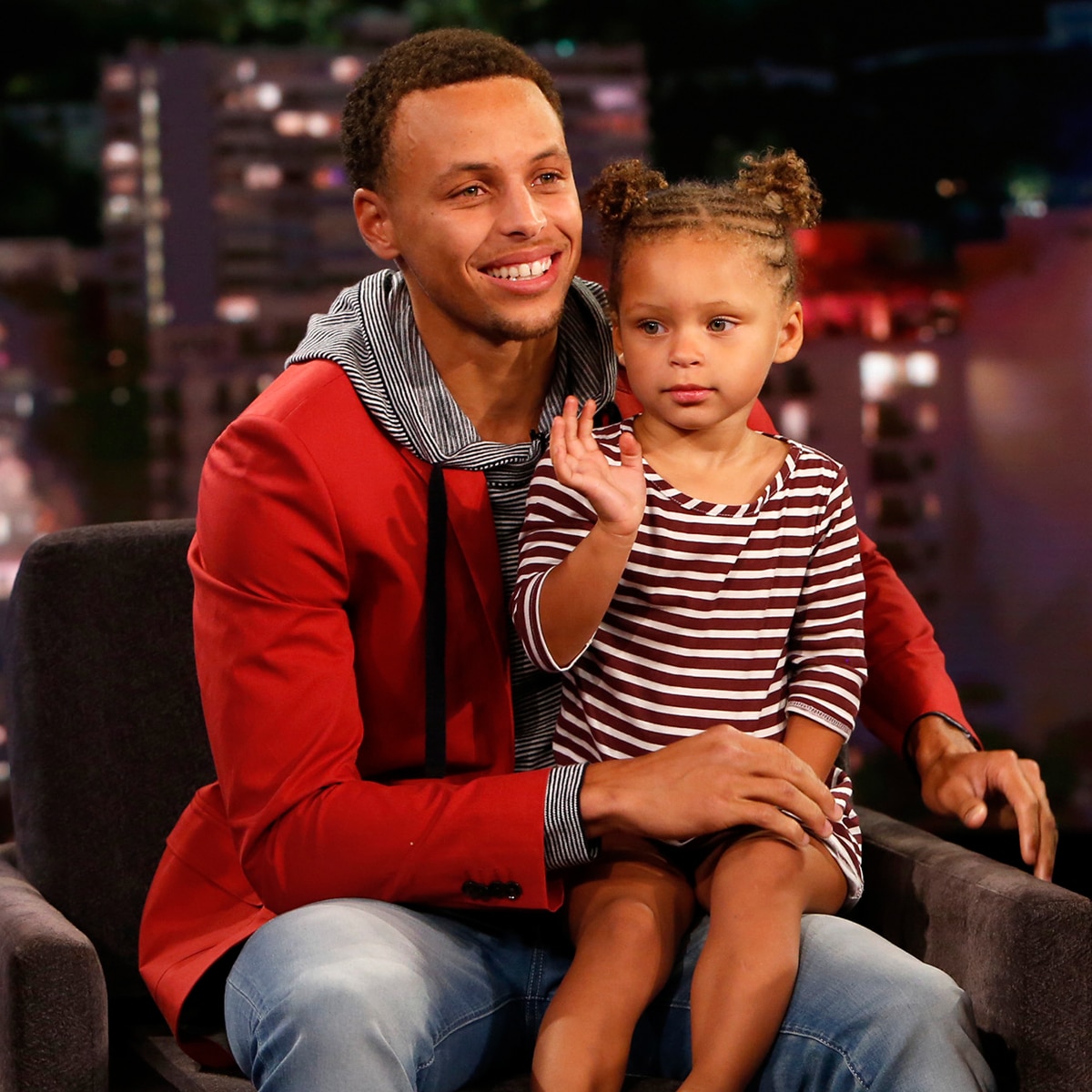 Steph Curry and Riley Curry