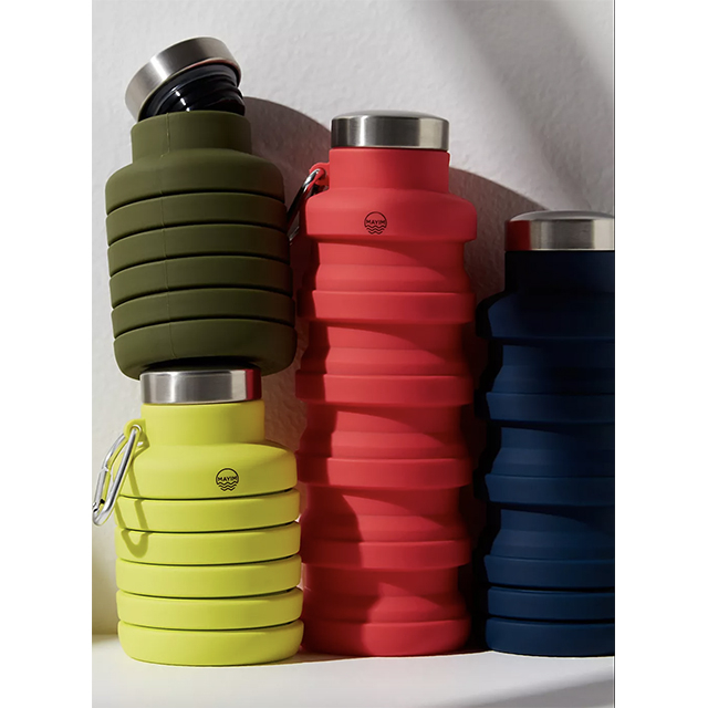 Collapsible Grey Water Bottle by Mayim