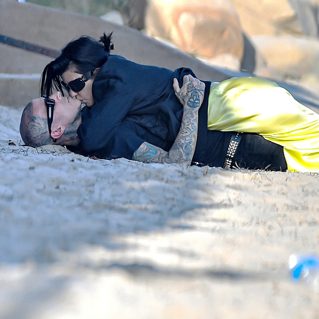 Kourtney Kardashian & Travis Barker Take Beach PDA to the Next Level