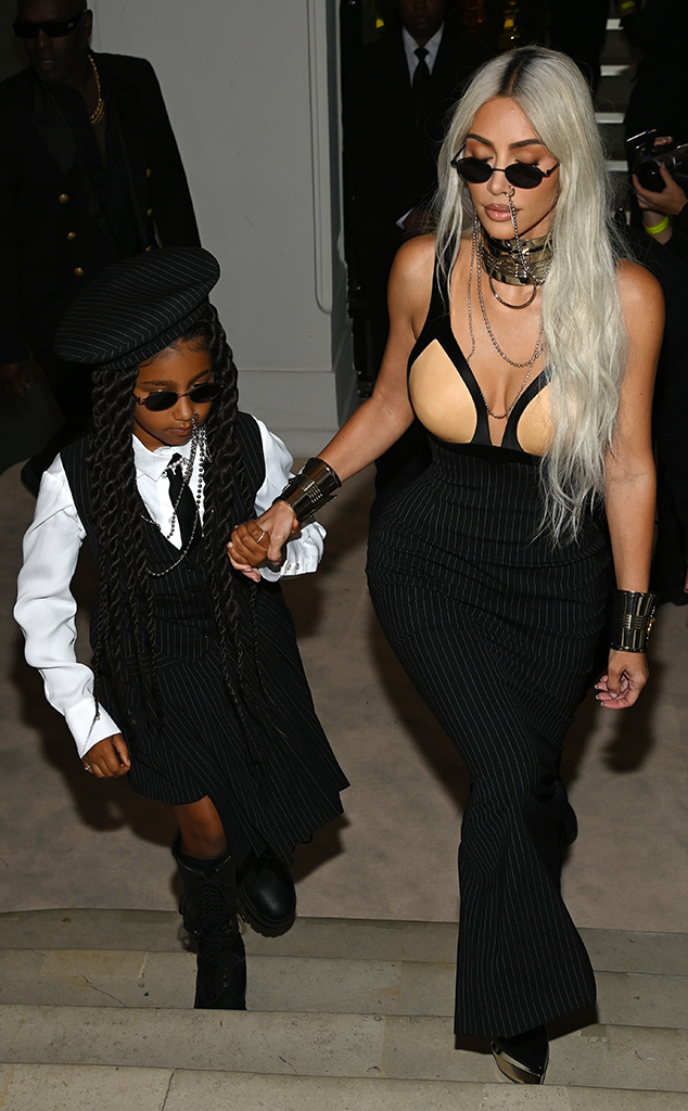 Kim Kardashian and North West Rock Matching Nose Ring Chains: Photo