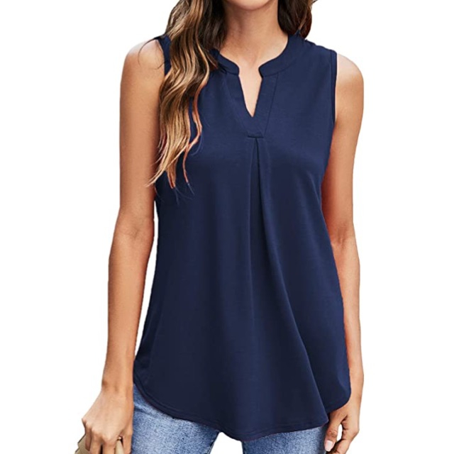 CUPSHE Women's Ruffle Sleeveless Blouse - V Neck Button Down Tank Top For Summer Casual Wear