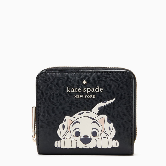 Authenticated Used Kate spade shoulder bag white black Disney K8239 leather  kate 101 dogs collaboration print dalmatian pochette dog women's 