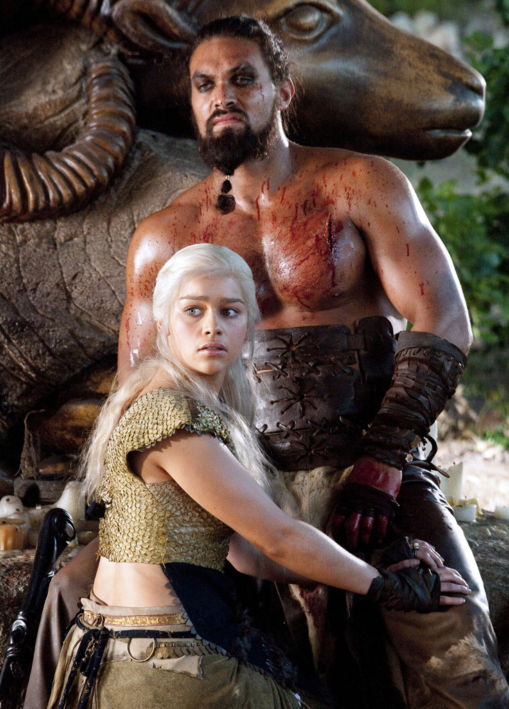 Game of Thrones, Emilia Clarke, Jason Momoa  