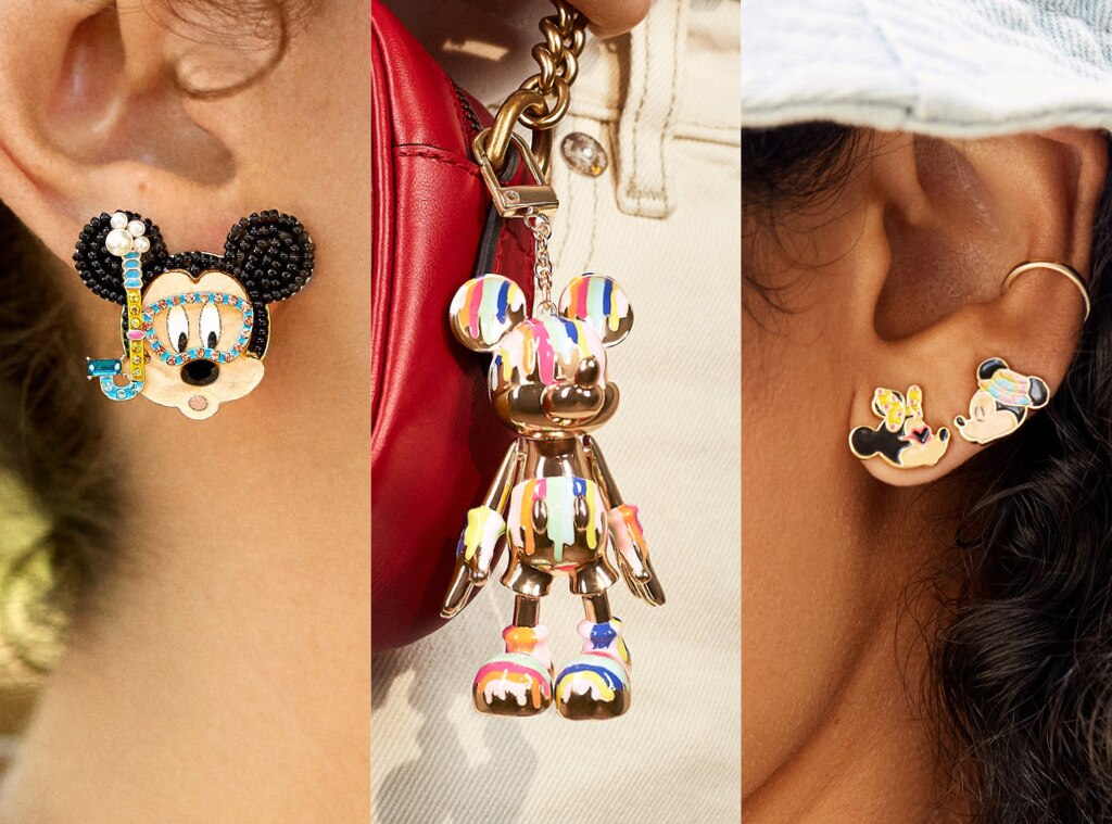 Baublebar Mickey Mouse Safety Pin Earrings - Gold | Editorialist