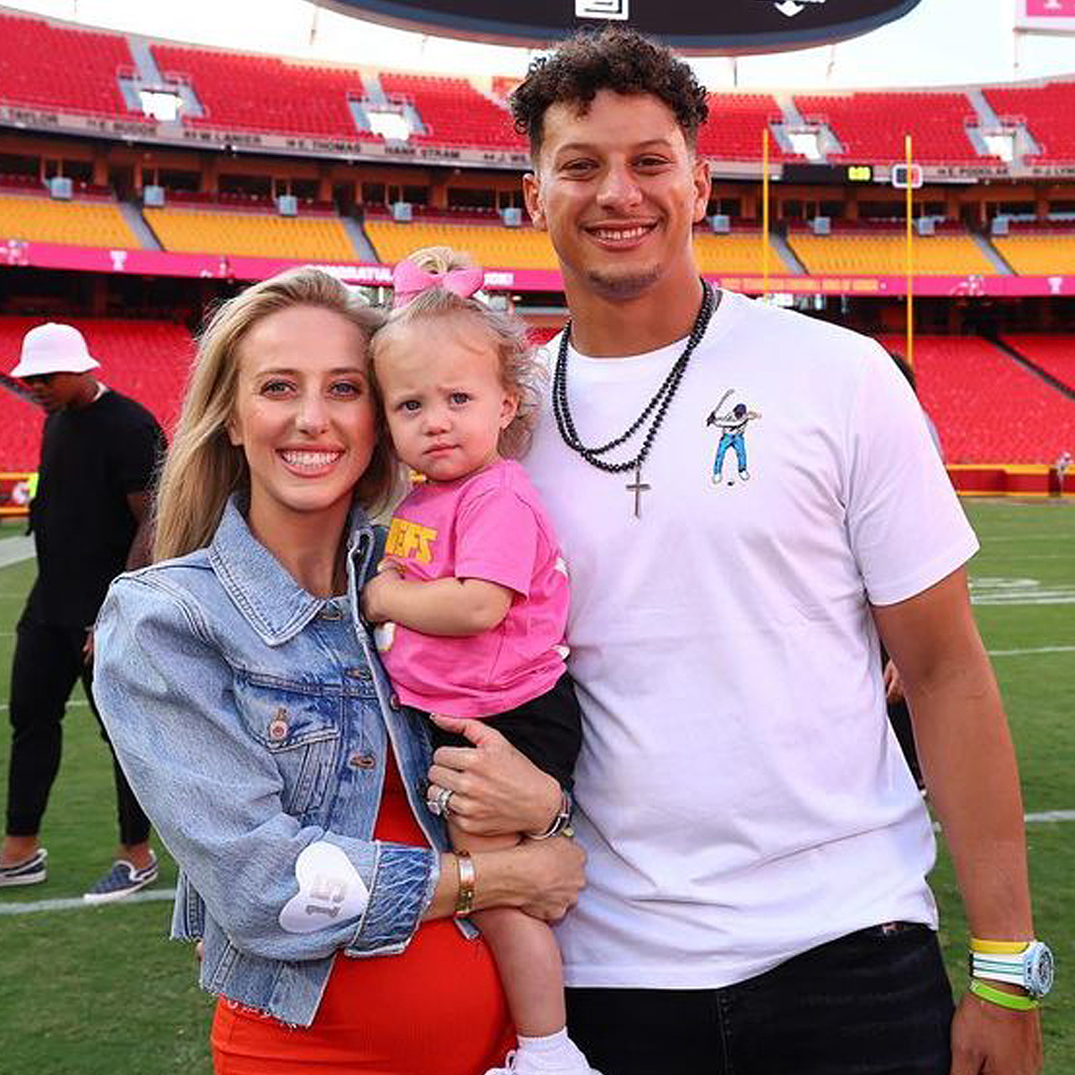 Patrick Mahomes steals quiet moment with daughter Sterling and his wife  Brittany after the Kansas City Chiefs win the Super Bowl