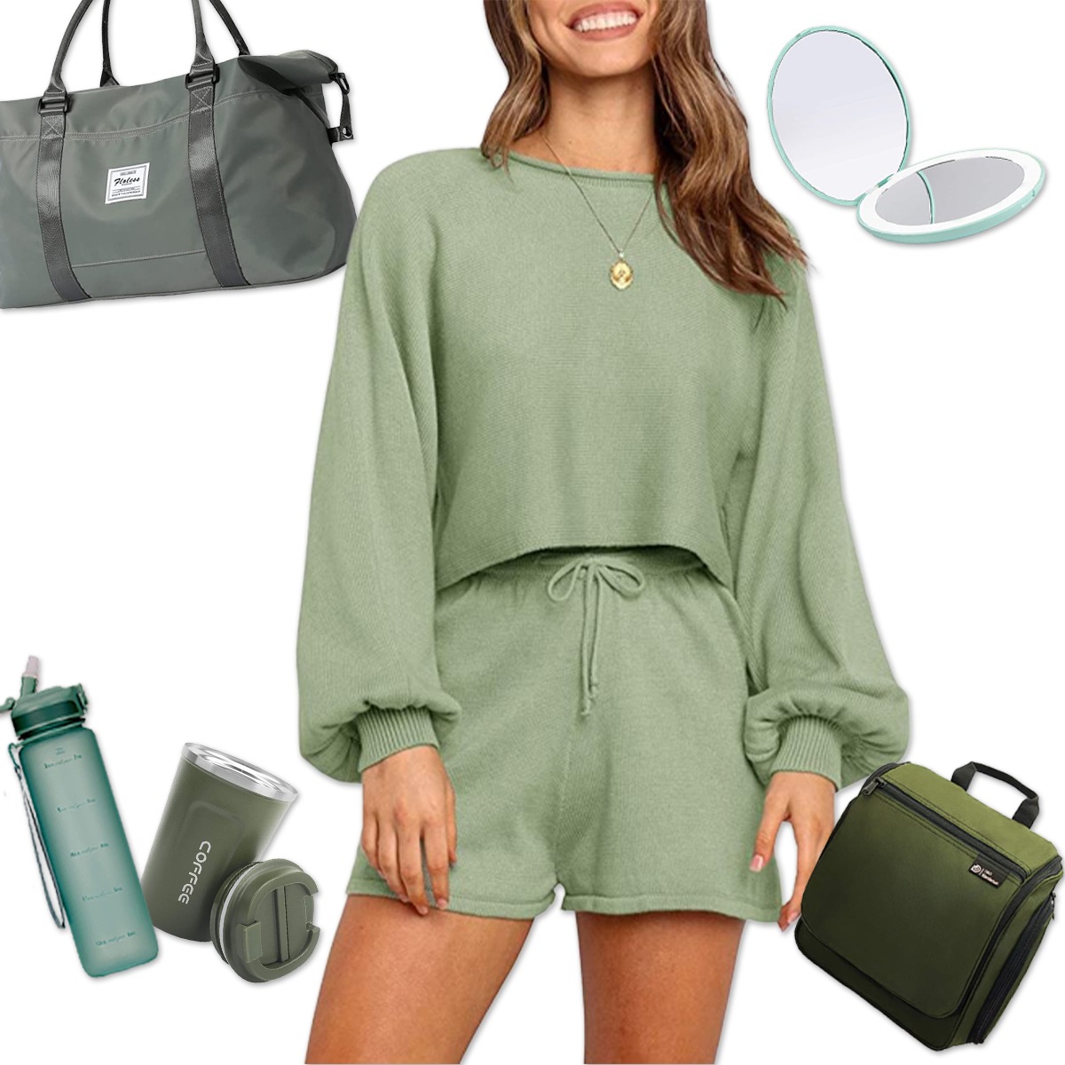  PRETTYGARDEN Womens Fall 2 Piece Outfits Sweatsuits Sets Long  Sleeve Crop Tops Sweatshirt Wide Leg Cargo Pants with Pockets (Army  Green,Small) : Clothing, Shoes & Jewelry