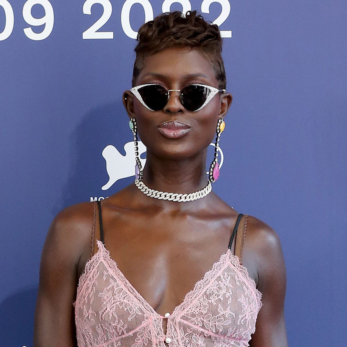 Jodie Turner-Smith in a lingerie dress at the Venice Film Festival