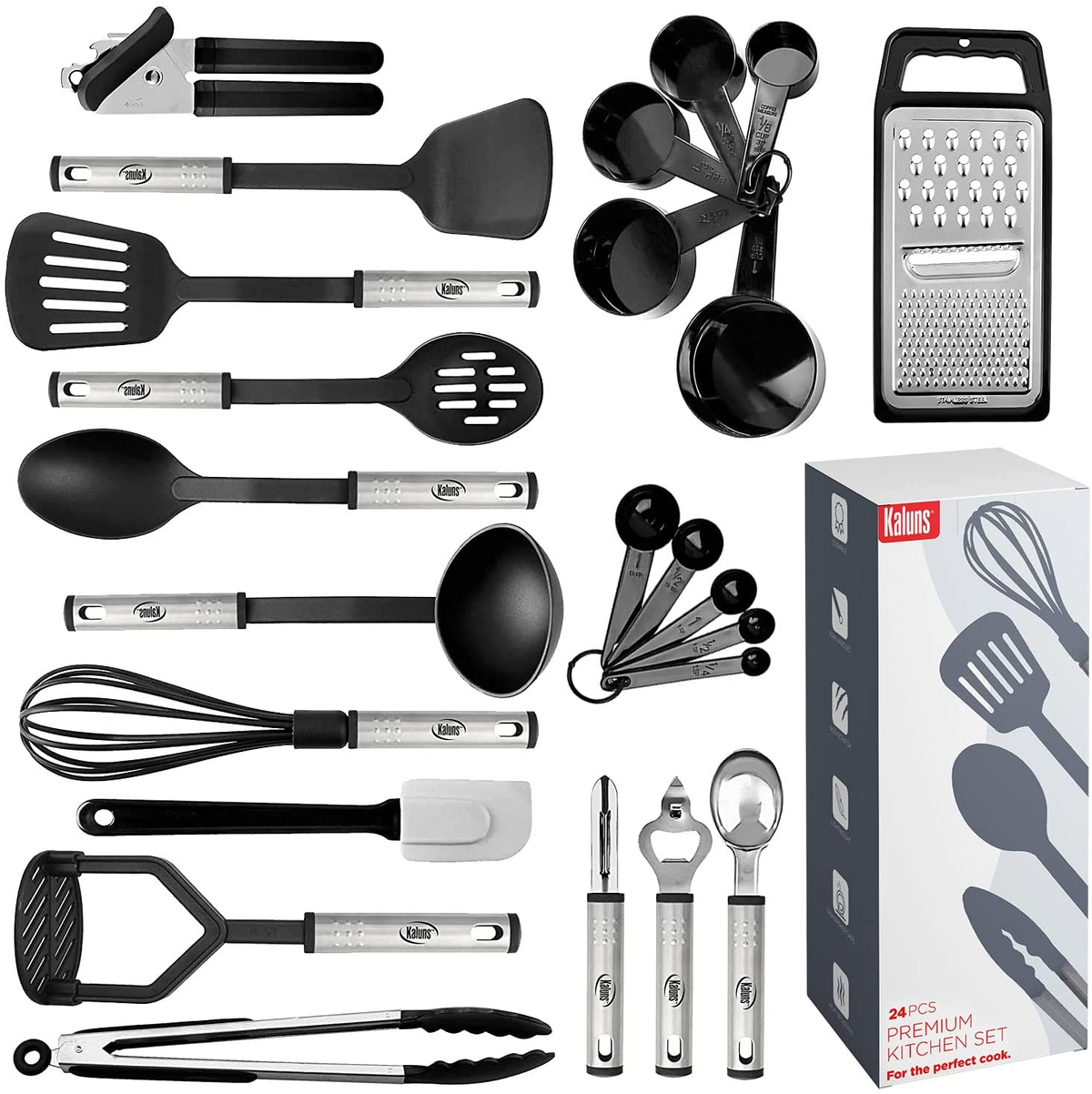 Lowest Price: 24 Count Kitchen Utensils Set, Non Stick and