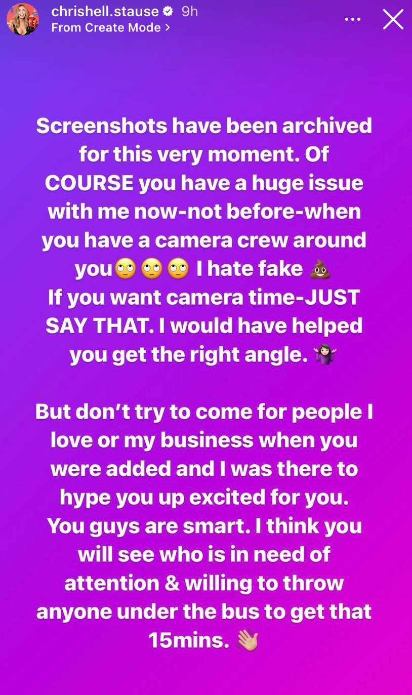 Chrishell Stause, Instagram Stories