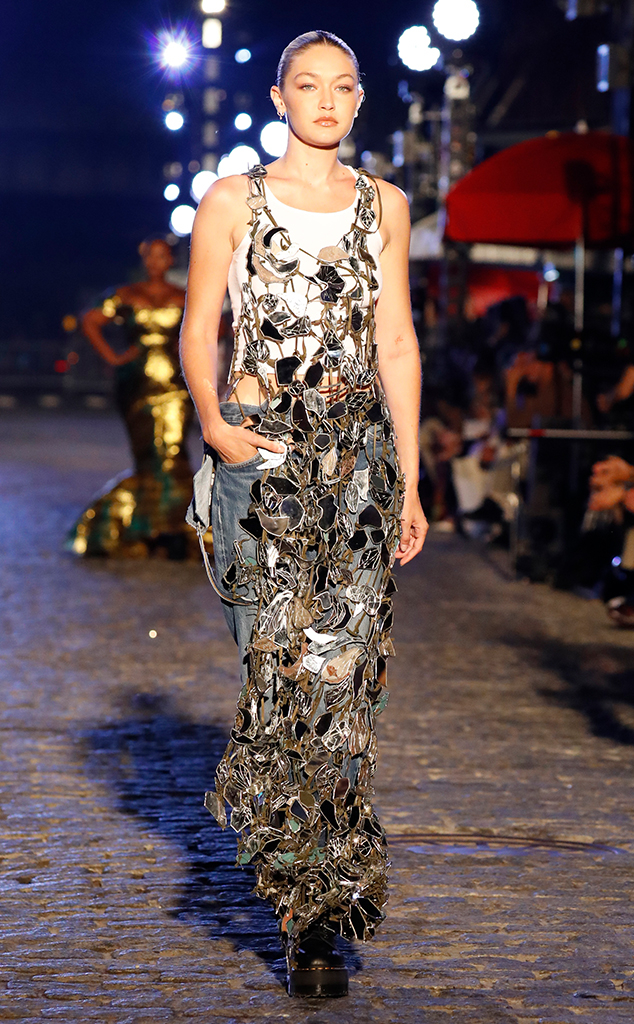 Glum Gigi Hadid cuts a fashionable figure in £1,125 designer