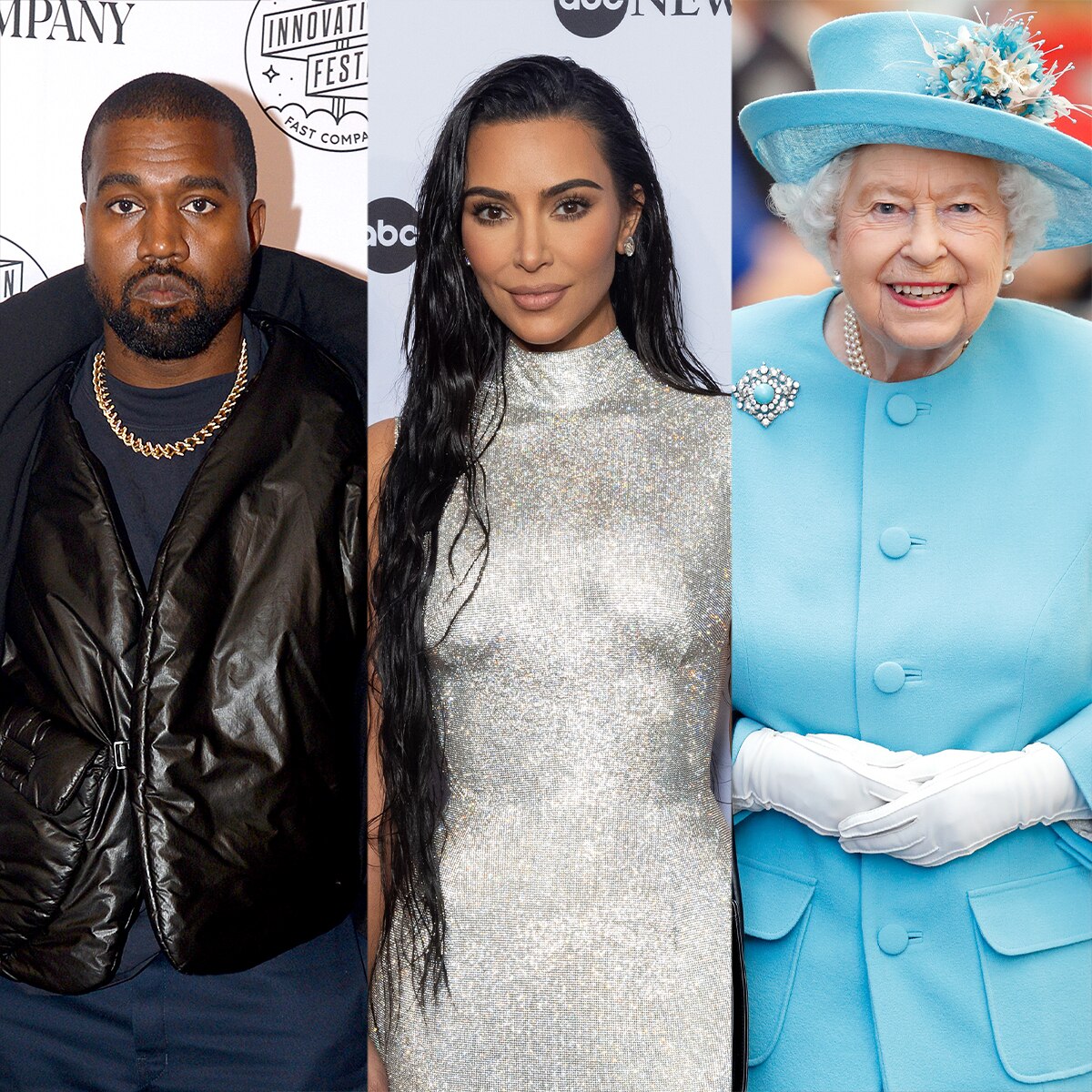Queen Elizabeth II, Kim Kardashian, Kanye West