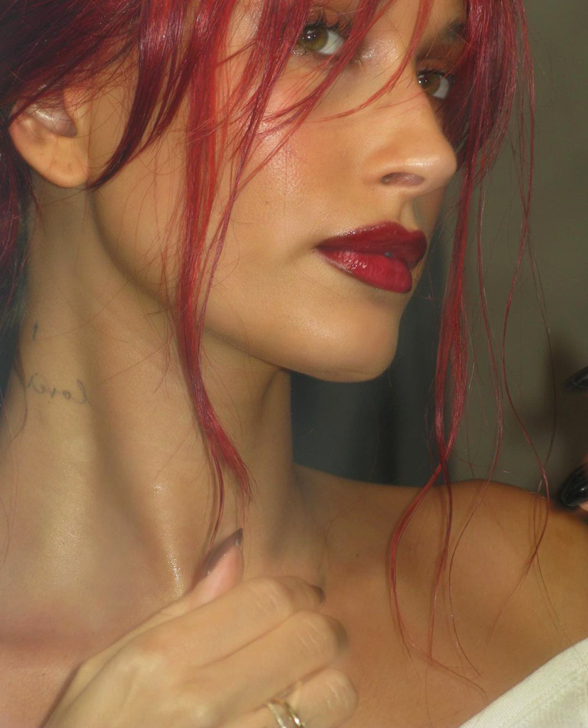 Hailey Bieber, Red Hair, Instagram