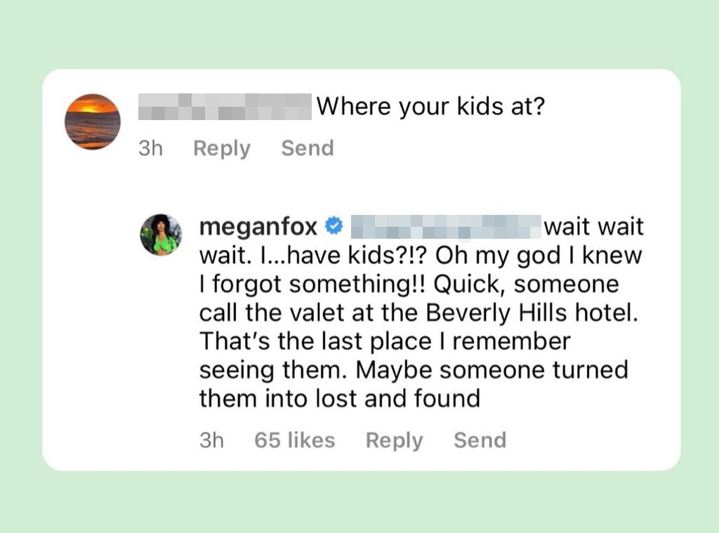 Megan Fox, Instagram Comment