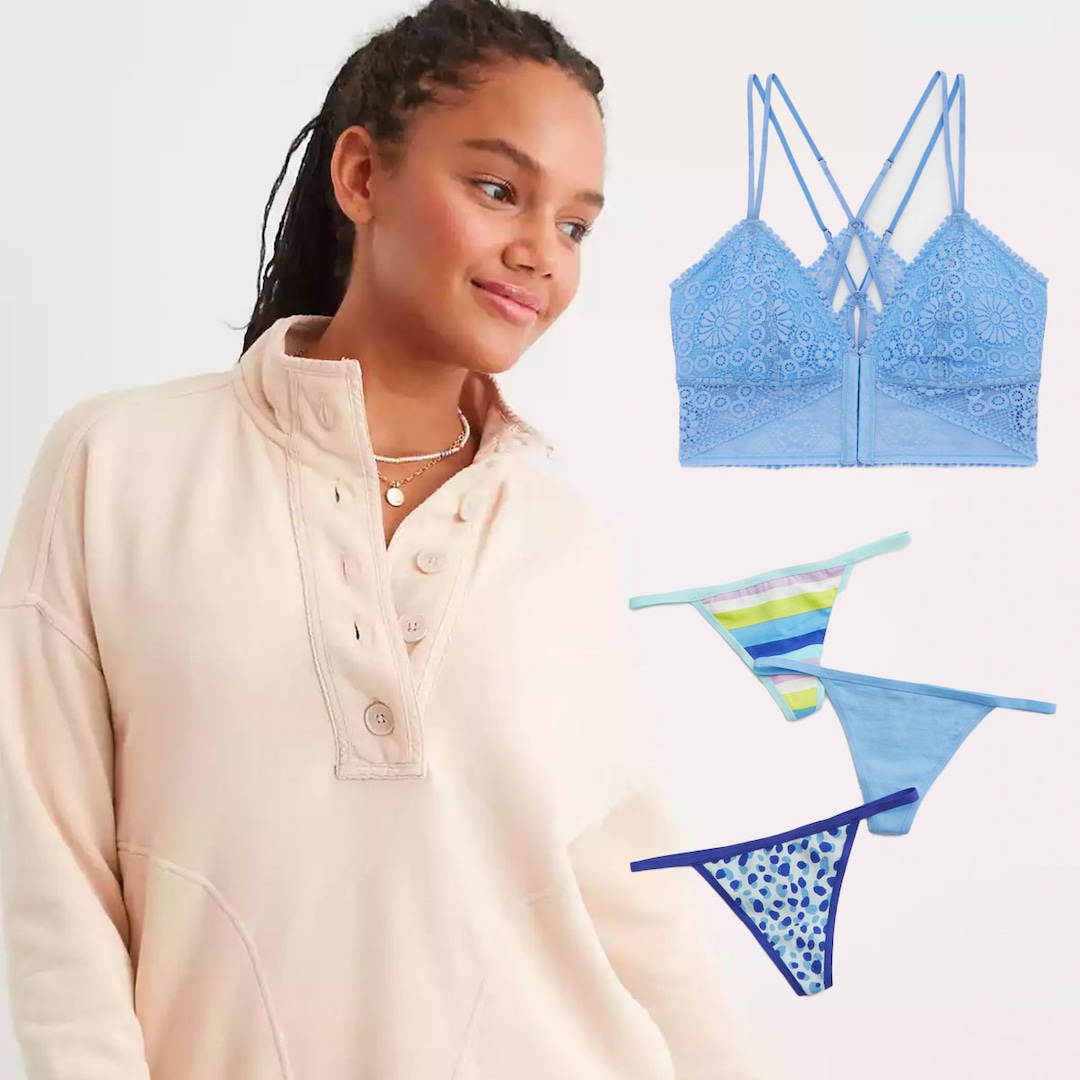 Aerie Cotton High Neck Longline Bralette