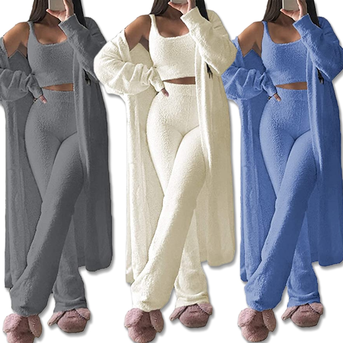 Women's fuzzy loungewear sale