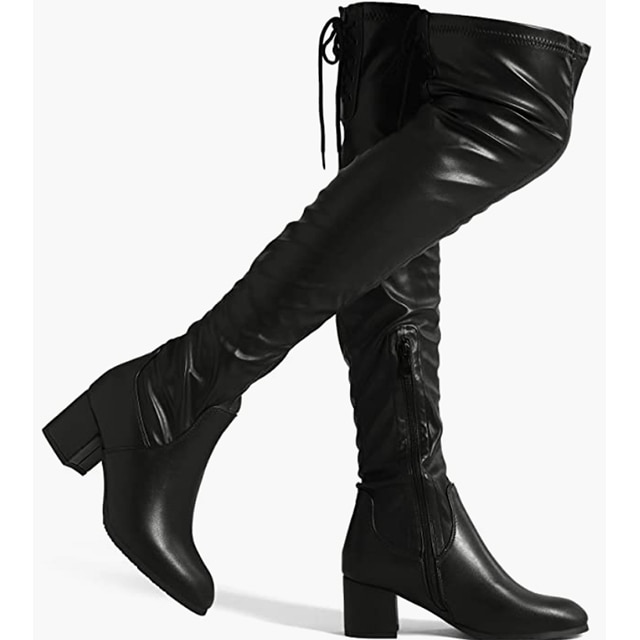 DREAM PAIRS Womens Over The Knee Thigh High Stretch Boots 
