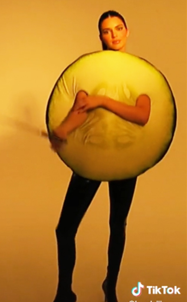 Kendall Jenner, Cucumber costume screengrab, TikTok