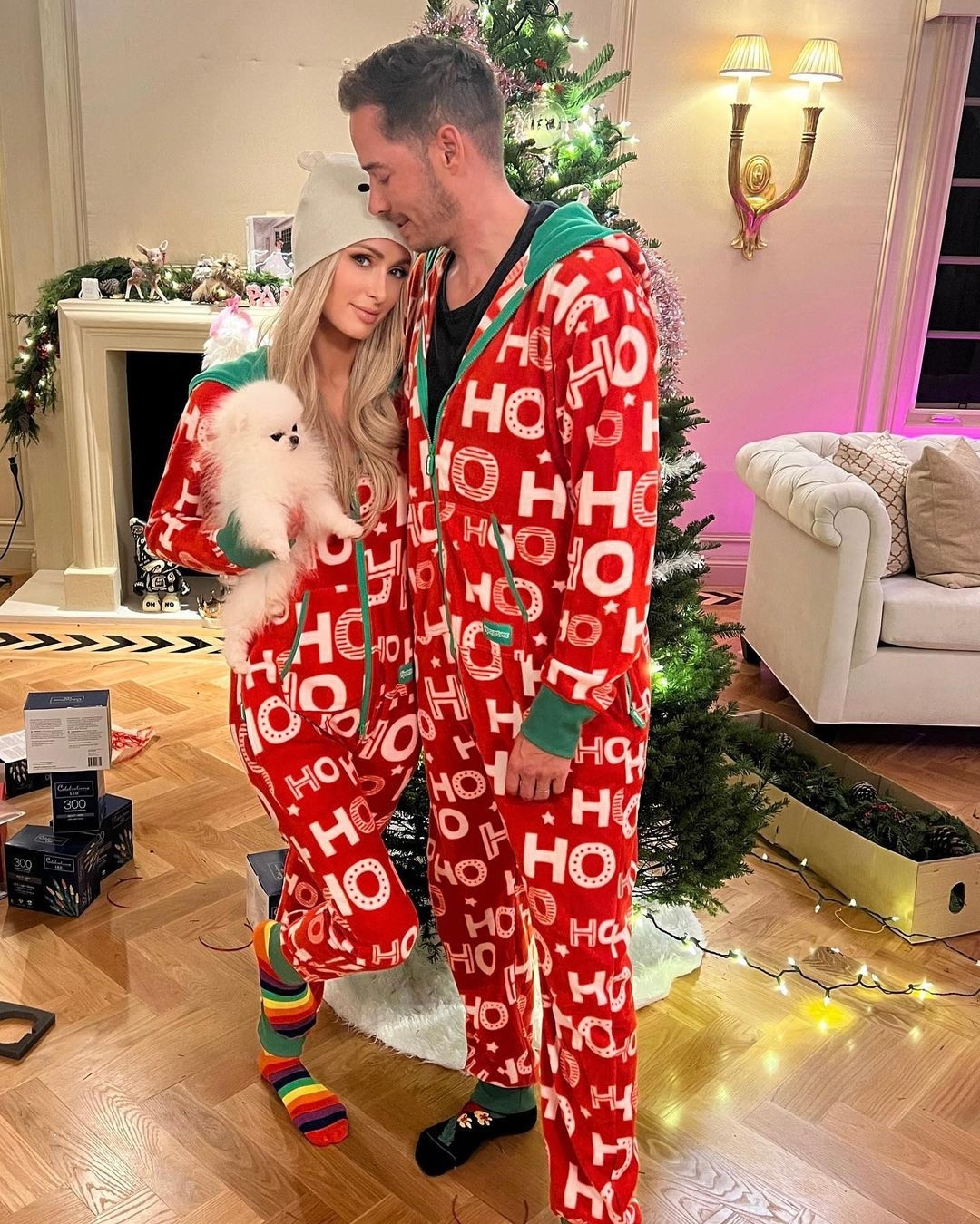 Photos from Celebrity Families Wearing Matching Holiday Pajamas