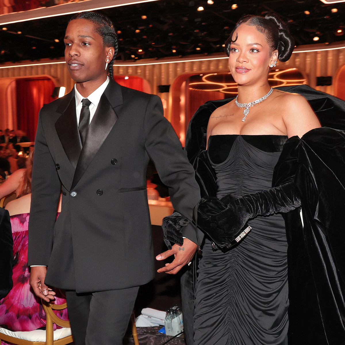 Rihanna and A$AP Rocky Get Cozy Together on the Set of a Music