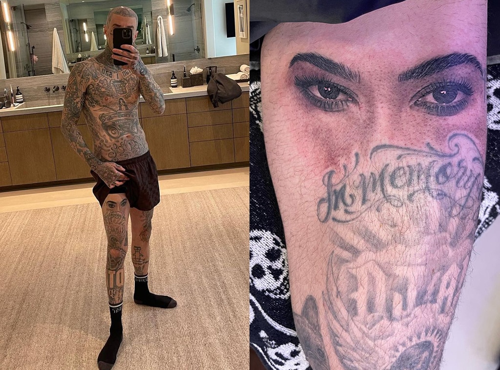 Travis Barker Gets A Tattoo Of Kourtney Kardashians Eyes Photos   Hollywood Life