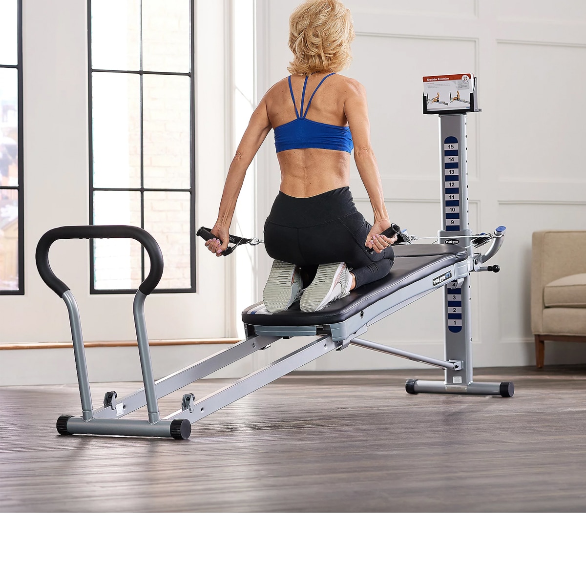 Total gym fit plus with 14 resistance outlet levels and xl squat stand